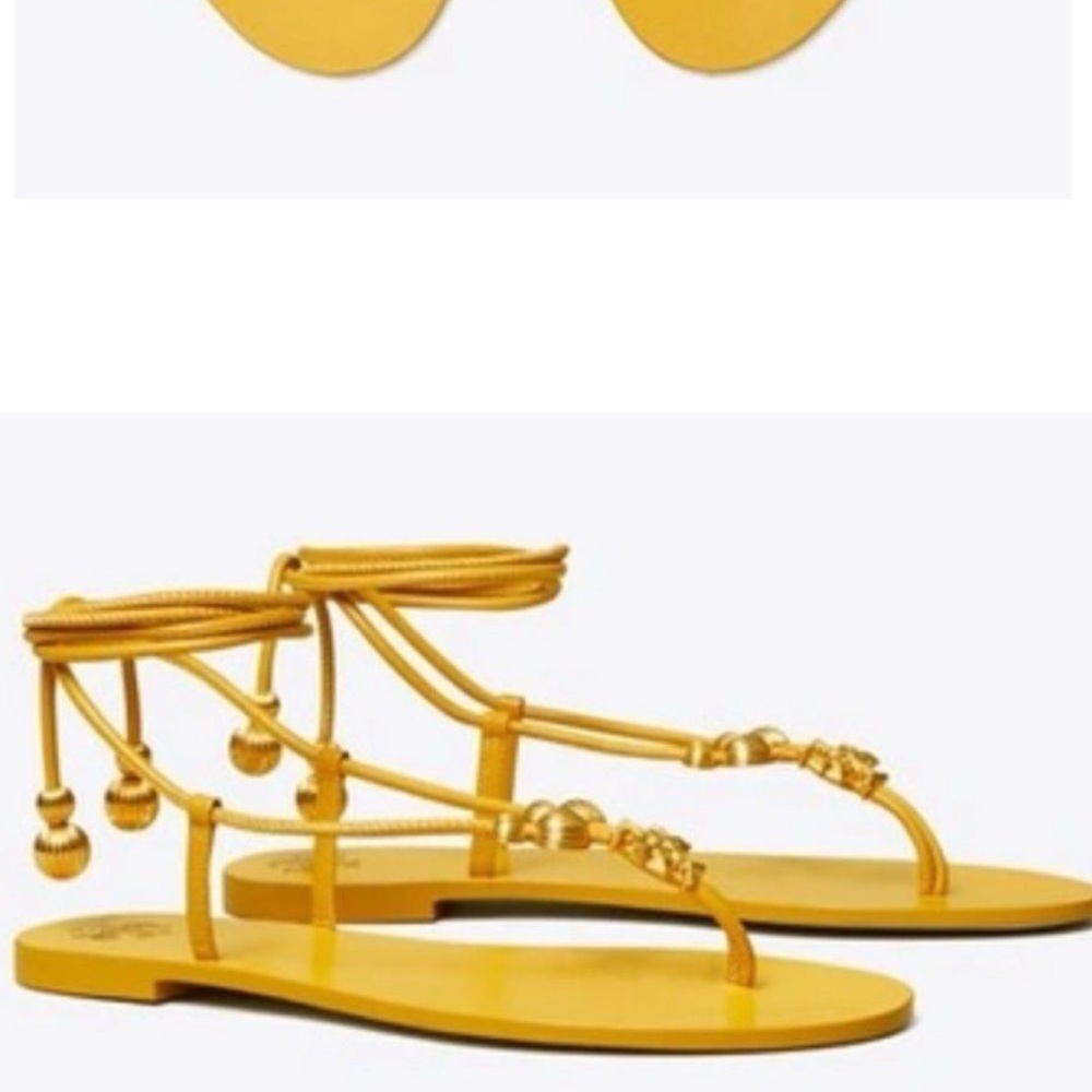 Tory Burch Gold Sandals Chic Summer Footwear